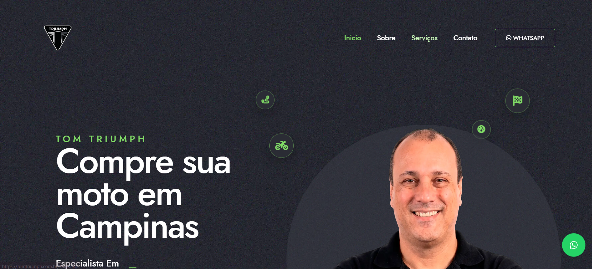 Prévia do site Tom Triumph