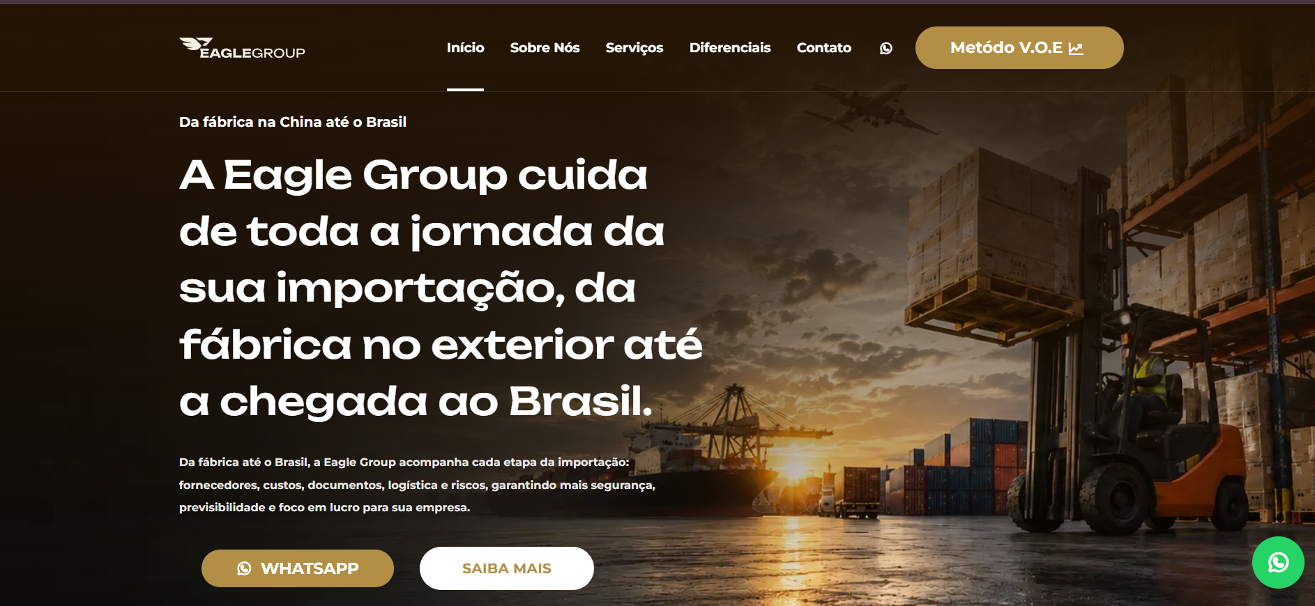 Prévia do site Eagle Group